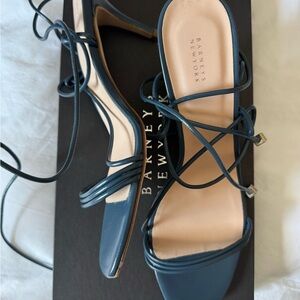 Barneys New York Navy Strappy Heels